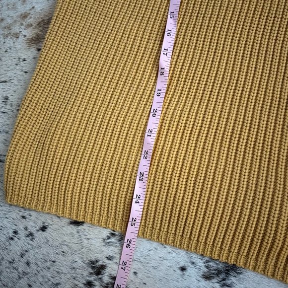 JENNI KAYNE Fisherman Organic Cotton V Neck Knit Sweater in Mustard Size Medium - Picture 11 of 11